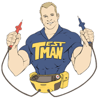 the test man electrician logo